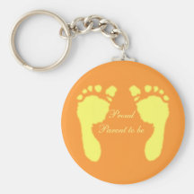 Empreintes de pas de bébé (jaune) porte-clefs