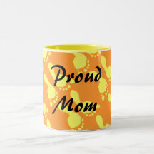 Empreintes de pas de bébé (jaune) tasse
