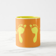 Empreintes de pas de bébé (jaune) tasses à café