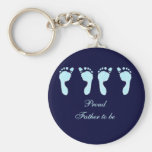 Empreintes de pas de bébé (jumeaux de garçon) porte-clefs