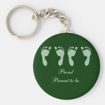 Empreintes de pas de bébé (jumeaux verts) porte-clefs