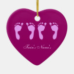 Empreintes de pas de bébé (jumelles de fille) (Doo Ornement De Noël