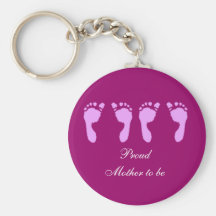 Empreintes de pas de bébé (jumelles de fille) porte-clés