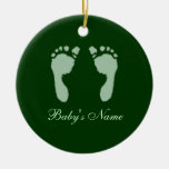 Empreintes de pas de bébé (vert) (Doorhanger) Décorations De Noël