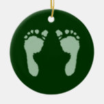 Empreintes de pas de bébé (vert) décoration de noël
