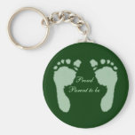 Empreintes de pas de bébé (vert) porte-clef