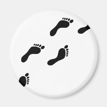 empreintes de pas noires magnets