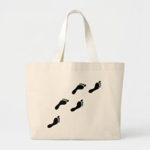 empreintes de pas noires sac fourre-tout