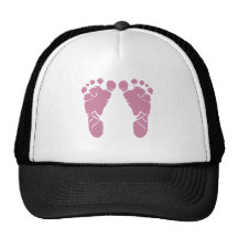 Empreintes de pas roses de bébé casquettes de camionneur