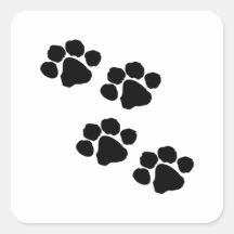Empreintes de pattes animaux autocollant carré