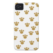 Empreintes de pattes animaux. Brown et modèle blan Coque iPhone 4 Case-Mate