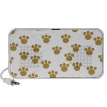 Empreintes de pattes animaux. Brown et modèle blan Haut-parleur iPod
