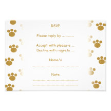 Empreintes de pattes animaux. Brown et modèle blan Invitation Personnalisée