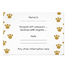 Empreintes de pattes animaux. Brown et modèle blan Invitation Personnalisable
