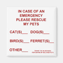 En cas d'aimant de secours (animal familier)