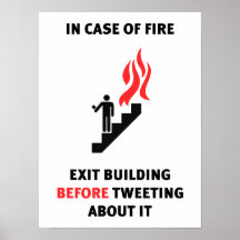 En cas de feu, sortez le bâtiment avant le gazouil posters