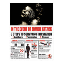 En cas de la CARTE POSTALE d'attaque de zombi