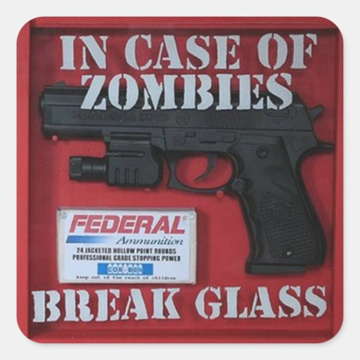 En cas de zombis stickers carrés
