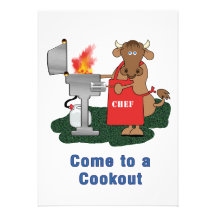 En grillant la bande dessinée de vache venez à un  invitations
