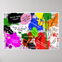 En la sortant les couleurs à l'Espagnol Posters