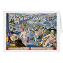 En pêchant en eaux peu profondes utilisant des fil cartes de vœux