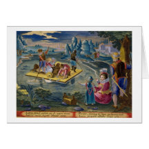 En pêchant sur un lac la nuit, plaquez 101 de 'Ven Cartes De Vœux