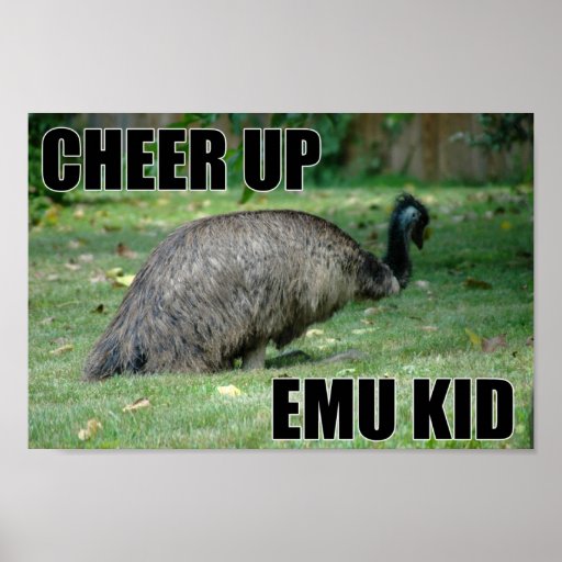 Encouragez l'affiche d'enfant d'émeu