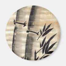 Encre en bambou sur l'art de papyrus magnets pour réfrigérateur