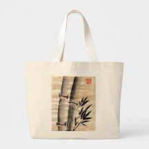 Encre en bambou sur l'art de papyrus sac fourre-tout