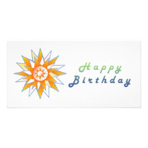 Énergie Chakra de Sun de joyeux anniversaire Photocarte