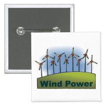Énergie éolienne badge avec épingle