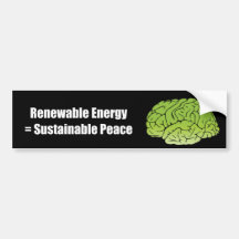 Énergie renouvelable = paix viable autocollants pour voiture
