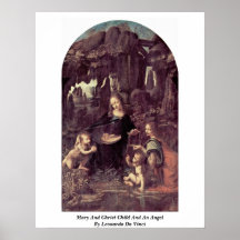 Enfant de Mary et du Christ et un ange par Posters