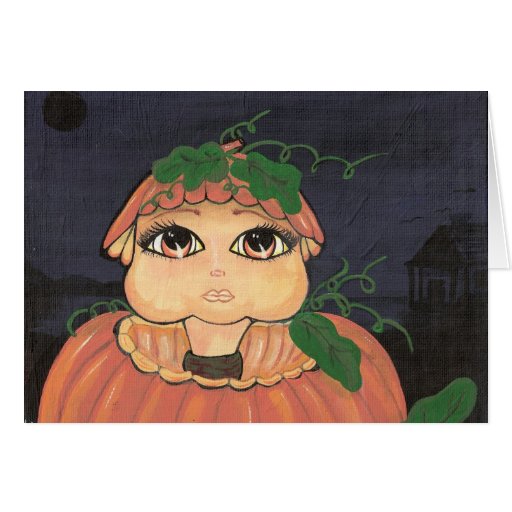 Enfant de Quantum dans un citrouille de Halloween Carte De Vœux