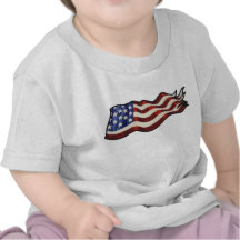 Enfant en bas âge de ondulation de drapeau américa t-shirt