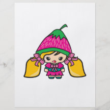 Enfant mignon de fille de Kawaii avec le chapeau d Prospectus
