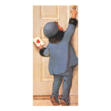 Enfant vintage avec la lettre de Saint-Valentin Double Carte