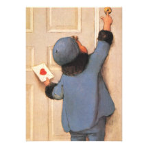 Enfant vintage avec la lettre de Saint-Valentin Faire-part