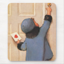 Enfant vintage avec la lettre de Saint-Valentin Tapis De Souris