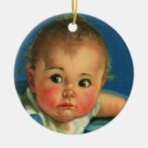 Enfant vintage, bébé mignon ou fille dans le Highc Décorations De Noël