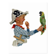 Enfant vintage, garçon jouant le pirate avec son p cartes postales
