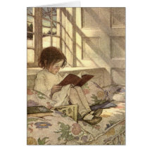 Enfant vintage lisant un livre, Jessie Willcox Smi Cartes De Vœux