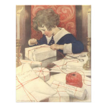 Enfant vintage, réveillon de Noël, Jessie Willcox  Faire-parts