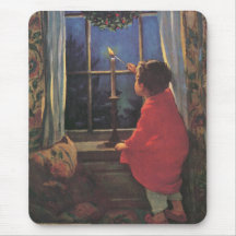 Enfant vintage, réveillon de Noël, Jessie Willcox  Tapis De Souris
