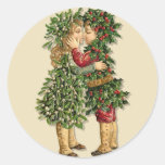 Enfants de houx et de gui adhésifs ronds