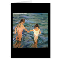Enfants de Joaquín Sorolla y Bastida en mer Carte