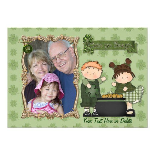 Enfants de shamrock - photo de personnaliser invitations