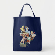 Enfants en bas âge vintages d'enfants jouant avec  sac