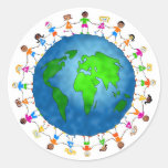 Enfants globaux autocollants