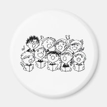 Enfants heureusement chanteurs magnets